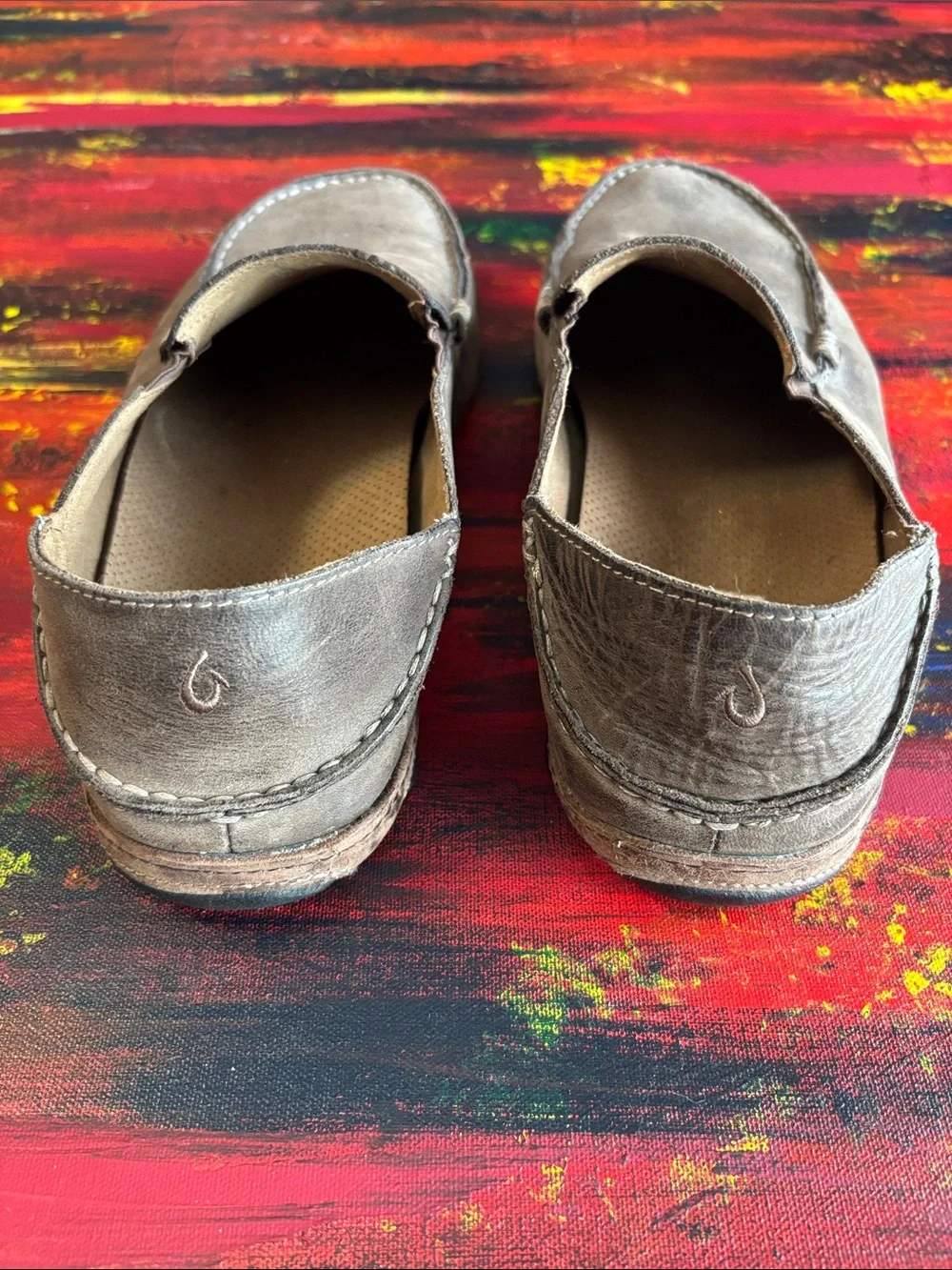 OluKai Men's Slip-On Loafers in Taupe Brown